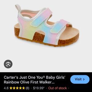 Carters size 3 girls sandals NWT